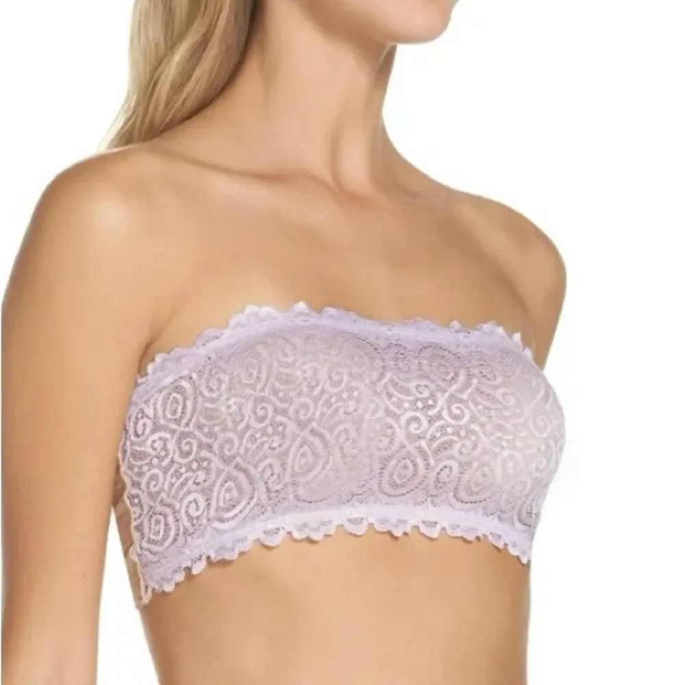 NWOT Free People Intimately Lace Bandeau Bralette XS/S Light Purple Romantic